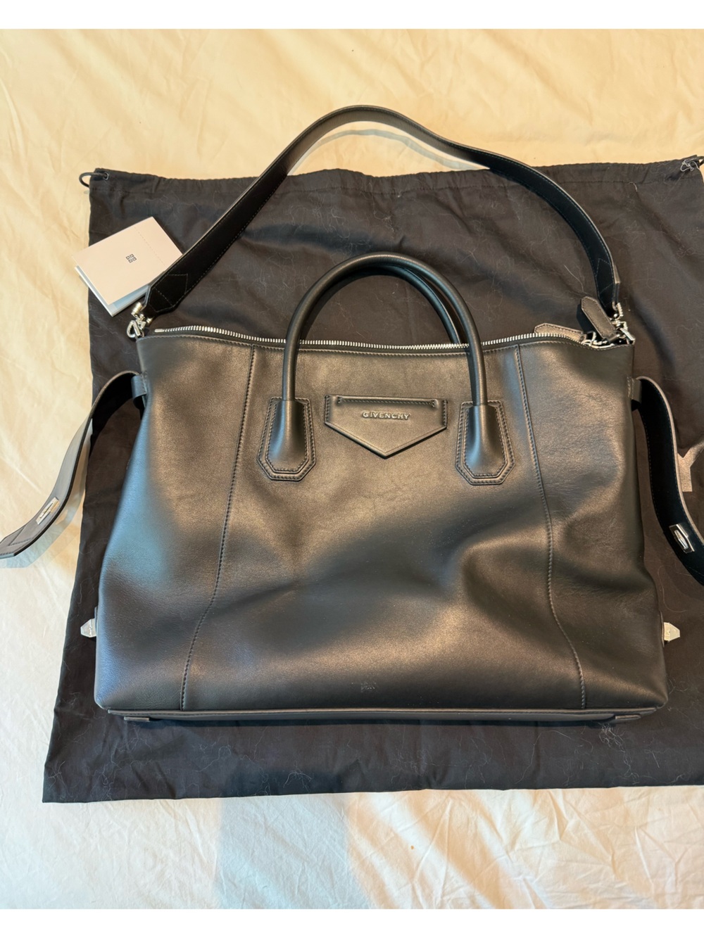 Givenchy Black Leather soft Antigona large Top-Handle Bag